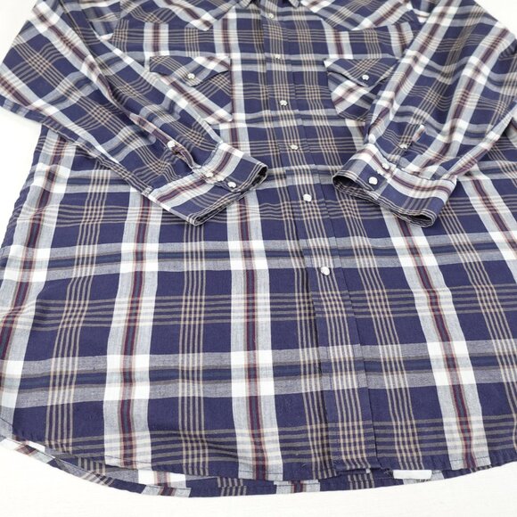 MWG Apparel Pearl Snap Western Plaid Shirt Men's XL Collared Casual Workwear - Picture 4 of 7